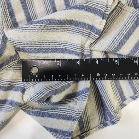 Patagonia Garden Island Shorts Womens M Gray Blue Stripe Wrap Tie Front Gorpcore - Picture 6 of 7